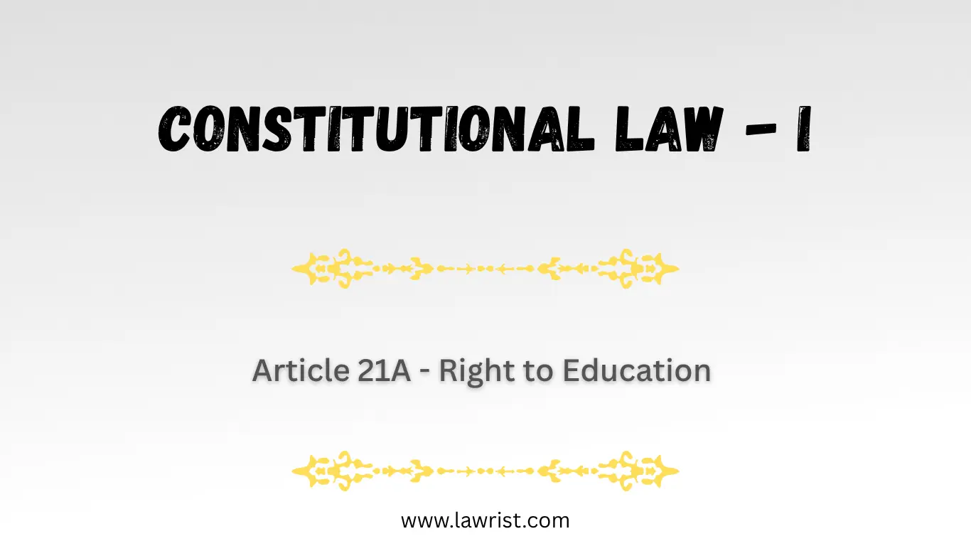 Article 21A - Right to Education | Constitution of India